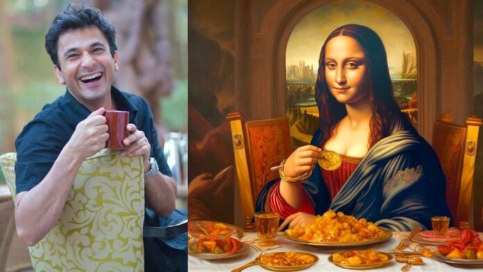 Celebrity Chef Vikas Khanna Unveils AI Masterpiece: Mona Lisa Indulging in Indian Cuisine