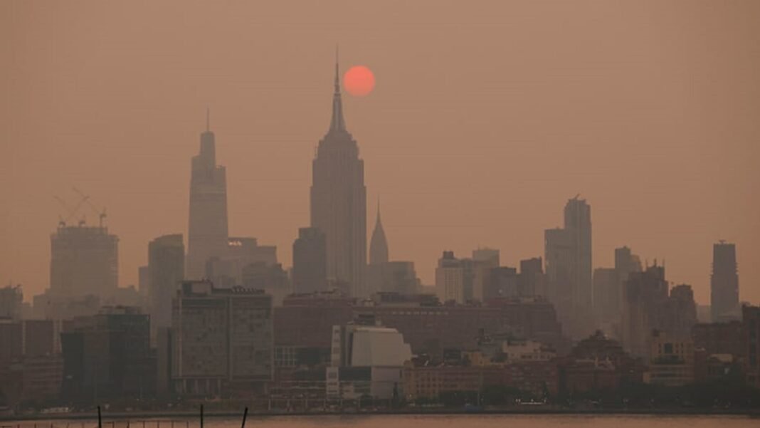 New York City Blanketed in Haze as Canadian Wildfire Smoke Increases Pollution Levels
